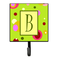 "Caroline's Treasures CJ1010-BSH4 Letter B Initial Monogram-Green Leash Holder or Key Hook, Small, Multicolor"