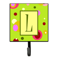 "Caroline's Treasures CJ1010-LSH4 Letter L Initial Monogram-Green Leash Holder or Key Hook, Small, Multicolor"