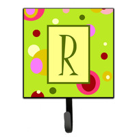 "Caroline's Treasures CJ1010-RSH4 Letter R Initial Monogram-Green Leash Holder or Key Hook, Small, Multicolor"