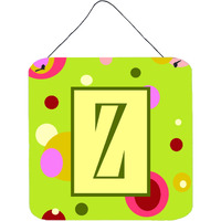 "Caroline's Treasures Letter Z Initial with Monogram-Green Aluminum Metal Wall or Door Hanging Prints, 6 x 6"", Multicolor"