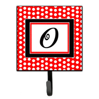 "Caroline's Treasures CJ1012-OSH4 Letter O Initial Monogram-Red Black Polka Dots Leash Holder or Key Hook, Small, Multicolor"