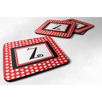 "Caroline's Treasures CJ1012-ZFC Monogram-Red Black Polka Dots Foam Coasters (Set of 4), Initial Letter Z, 3.5"" H x 3.5"" W, Multicolor"