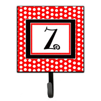 "Caroline's Treasures CJ1012-ZSH4 Letter Z Initial Monogram-Red Black Polka Dots Leash Holder or Key Hook, Small, Multicolor"