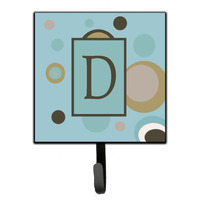 "Caroline's Treasures CJ1013-DSH4 Letter D Initial Monogram-Blue Dots Leash Holder or Key Hook, Small, Multicolor"