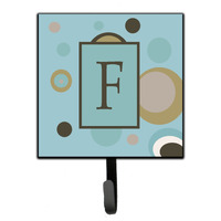 "Caroline's Treasures CJ1013-FSH4 Letter F Initial Monogram-Blue Dots Leash Holder or Key Hook, Small, Multicolor"