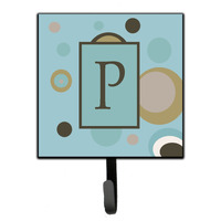 "Caroline's Treasures CJ1013-PSH4 Letter P Initial Monogram-Blue Dots Leash Holder or Key Hook, Small, Multicolor"