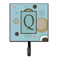 "Caroline's Treasures CJ1013-QSH4 Letter Q Initial Monogram-Blue Dots Leash Holder or Key Hook, Small, Multicolor"