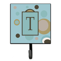 "Caroline's Treasures CJ1013-TSH4 Letter T Initial Monogram-Blue Dots Leash Holder or Key Hook, Small, Multicolor"