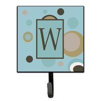 "Caroline's Treasures CJ1013-WSH4 Letter W Initial Monogram-Blue Dots Leash Holder or Key Hook, Small, Multicolor"