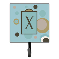 "Caroline's Treasures CJ1013-XSH4 Letter X Initial Monogram-Blue Dots Leash Holder or Key Hook, Small, Multicolor"