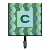 "Caroline's Treasures CJ1020-CSH4 Letter C Initial Monogram-Blue Argoyle Leash Holder or Key Hook, Small, Multicolor"