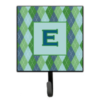 "Caroline's Treasures CJ1020-ESH4 Letter E Initial Monogram-Blue Argoyle Leash Holder or Key Hook, Small, Multicolor"