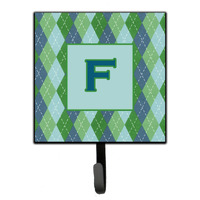"Caroline's Treasures CJ1020-FSH4 Letter F Initial Monogram-Blue Argoyle Leash Holder or Key Hook, Small, Multicolor"