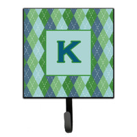 "Caroline's Treasures CJ1020-KSH4 Letter K Initial Monogram-Blue Argoyle Leash Holder or Key Hook, Small, Multicolor"