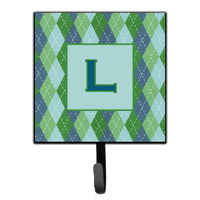"Caroline's Treasures CJ1020-LSH4 Letter L Initial Monogram-Blue Argoyle Leash Holder or Key Hook, Small, Multicolor"