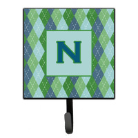 "Caroline's Treasures CJ1020-NSH4 Letter N Initial Monogram-Blue Argoyle Leash Holder or Key Hook, Small, Multicolor"
