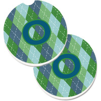 "Caroline's Treasures Initial O Monogram - Blue Argoyle Set of 2 Cup Holder Car Coasters CJ1020-OCARC, 2.56, Multicolor"
