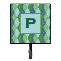 "Caroline's Treasures CJ1020-PSH4 Letter P Initial Monogram-Blue Argoyle Leash Holder or Key Hook, Small, Multicolor"