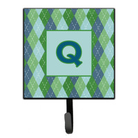 "Caroline's Treasures CJ1020-QSH4 Letter Q Initial Monogram-Blue Argoyle Leash Holder or Key Hook, Small, Multicolor"