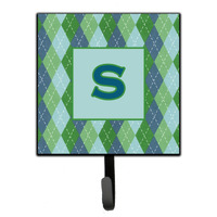 "Caroline's Treasures CJ1020-SSH4 Letter S Initial Monogram-Blue Argoyle Leash Holder or Key Hook, Small, Multicolor"