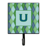 "Caroline's Treasures CJ1020-USH4 Letter U Initial Monogram-Blue Argoyle Leash Holder or Key Hook, Small, Multicolor"