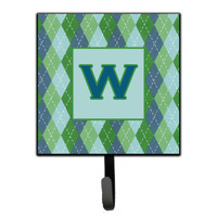 "Caroline's Treasures CJ1020-WSH4 Letter W Initial Monogram-Blue Argoyle Leash Holder or Key Hook, Small, Multicolor"