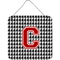 "Caroline's Treasures Monogram-Initial C Houndstooth Wall or Door Hanging Prints, 6 x 6"", Multicolor"