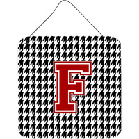 "Caroline's Treasures Monogram-Initial F Houndstooth Wall or Door Hanging Prints, 6 x 6"", Multicolor"