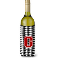 Monogram - Houndstooth  Initial  G Wine Bottle Beverage Insulator Beverage Insulator Hugger