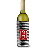 Monogram - Houndstooth  Initial  H Wine Bottle Beverage Insulator Beverage Insulator Hugger
