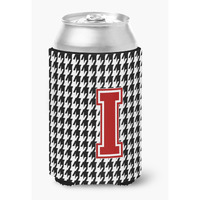 Monogram - Houndstooth Can or Bottle Beverage Insulator Hugger Initial I