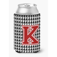 Monogram - Houndstooth Can or Bottle Beverage Insulator Hugger Initial K