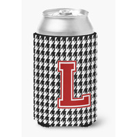 Monogram - Houndstooth Can or Bottle Beverage Insulator Hugger Initial L