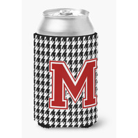 Monogram - Houndstooth Can or Bottle Beverage Insulator Hugger Initial M