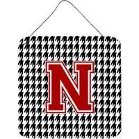 "Caroline's Treasures Monogram-Initial N Houndstooth Wall or Door Hanging Prints, 6 x 6"", Multicolor"