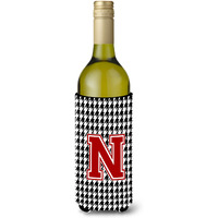 Monogram - Houndstooth  Initial  N Wine Bottle Beverage Insulator Beverage Insulator Hugger