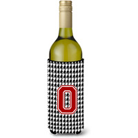 Monogram - Houndstooth  Initial  O Wine Bottle Beverage Insulator Beverage Insulator Hugger