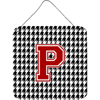 "Caroline's Treasures Monogram-Initial P Houndstooth Wall or Door Hanging Prints, 6 x 6"", Multicolor"