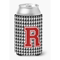 Monogram - Houndstooth Can or Bottle Beverage Insulator Hugger Initial R