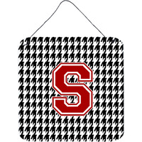 "Caroline's Treasures Monogram-Initial S Houndstooth Wall or Door Hanging Prints, 6 x 6"", Multicolor"