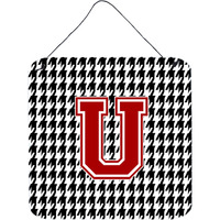 "Caroline's Treasures Monogram-Initial U Houndstooth Wall or Door Hanging Prints, 6 x 6"", Multicolor"