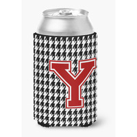 Monogram - Houndstooth Can or Bottle Beverage Insulator Hugger Initial Y