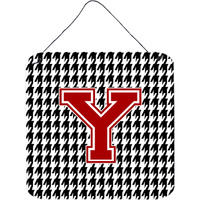"Caroline's Treasures Monogram-Initial Y Houndstooth Wall or Door Hanging Prints, 6 x 6"", Multicolor"