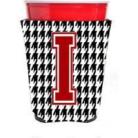 Monogram - Houndstooth  Initial  I Red Solo Cup Beverage Insulator Hugger CJ1021I-RSC