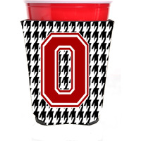 Monogram - Houndstooth  Initial  O Red Solo Cup Beverage Insulator Hugger CJ1021O-RSC