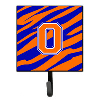 "Caroline's Treasures CJ1023-OSH4 Letter O Initial Monogram-Tiger Stripe-Blue Orange Leash Holder or Key Hook, Small, Multicolor"
