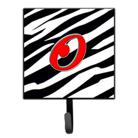 "Caroline's Treasures CJ1024-OSH4 Letter O Initial Monogram-Zebra Red Leash Holder or Key Hook, Small, Multicolor"