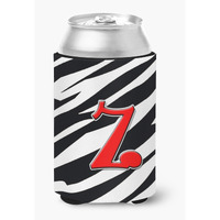 Letter Z Initial Monogram - Zebra Red Can or Bottle Beverage Insulator Hugger