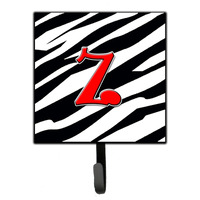 "Caroline's Treasures CJ1024-ZSH4 Letter Z Initial Monogram-Zebra Red Leash Holder or Key Hook, Small, Multicolor"