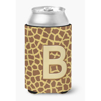 Letter B Initial Monogram - Giraffe Can or Bottle Beverage Insulator Hugger